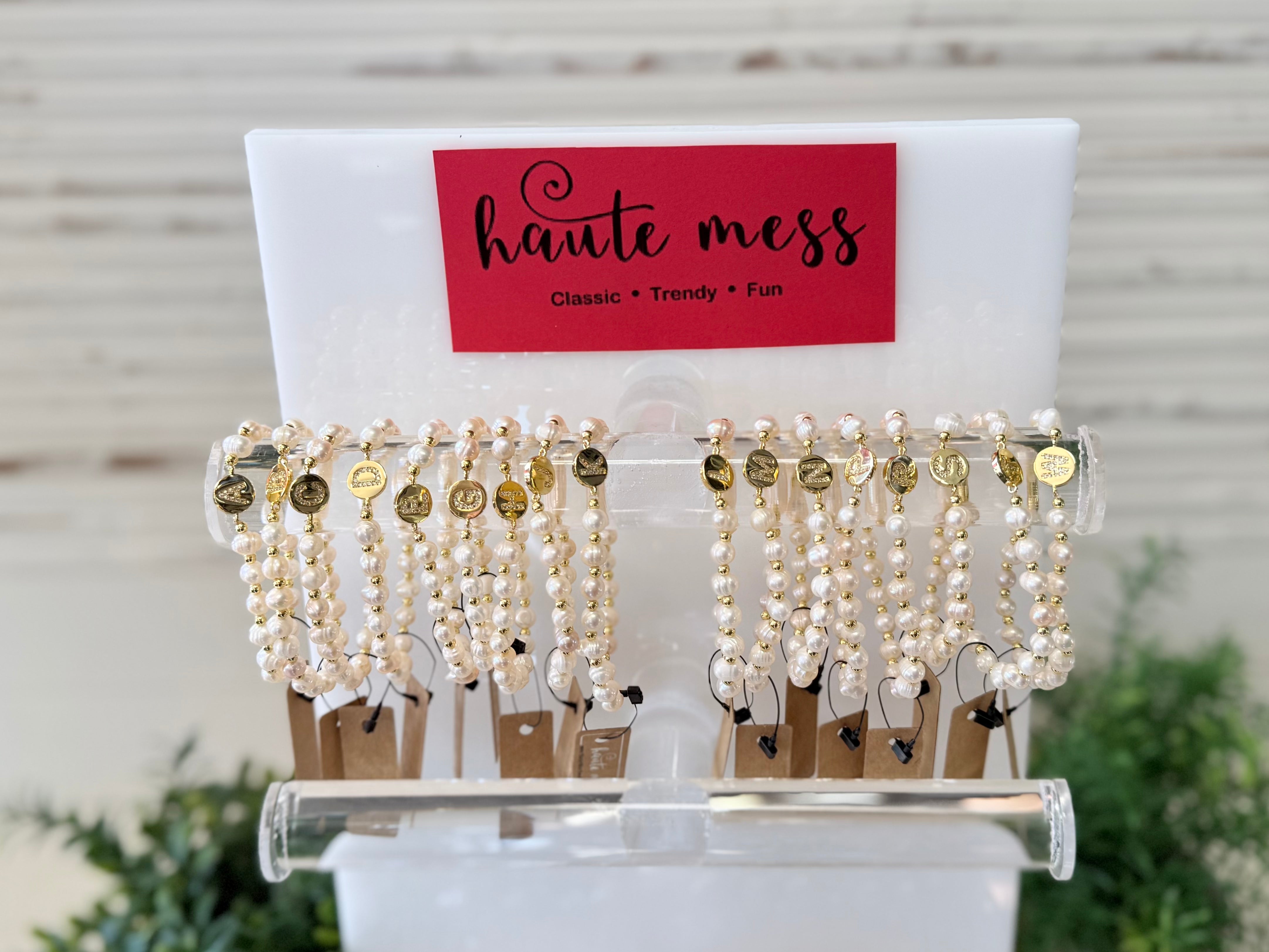 Pearl Initial Bracelet