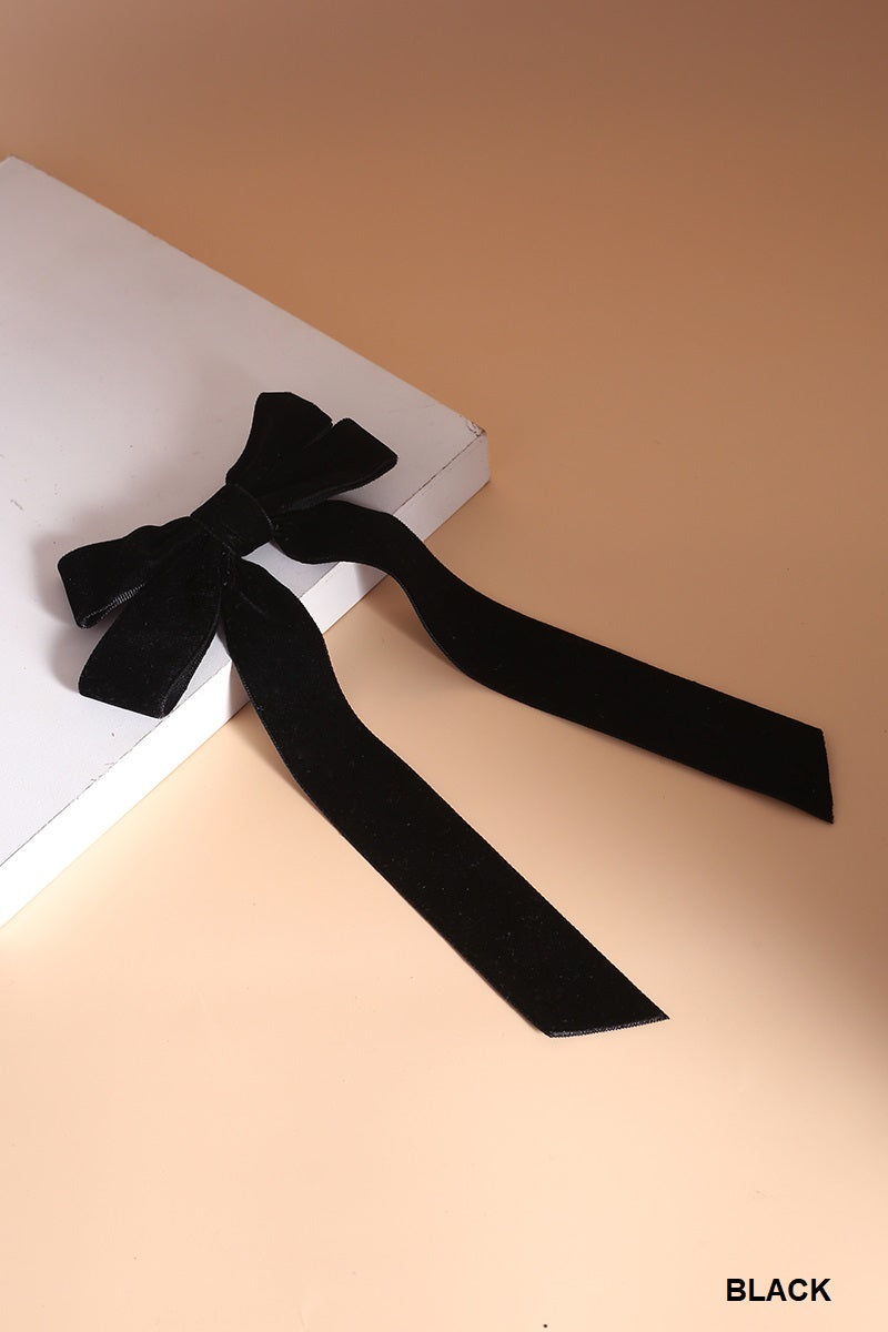 Velvet Barette Hair Bow