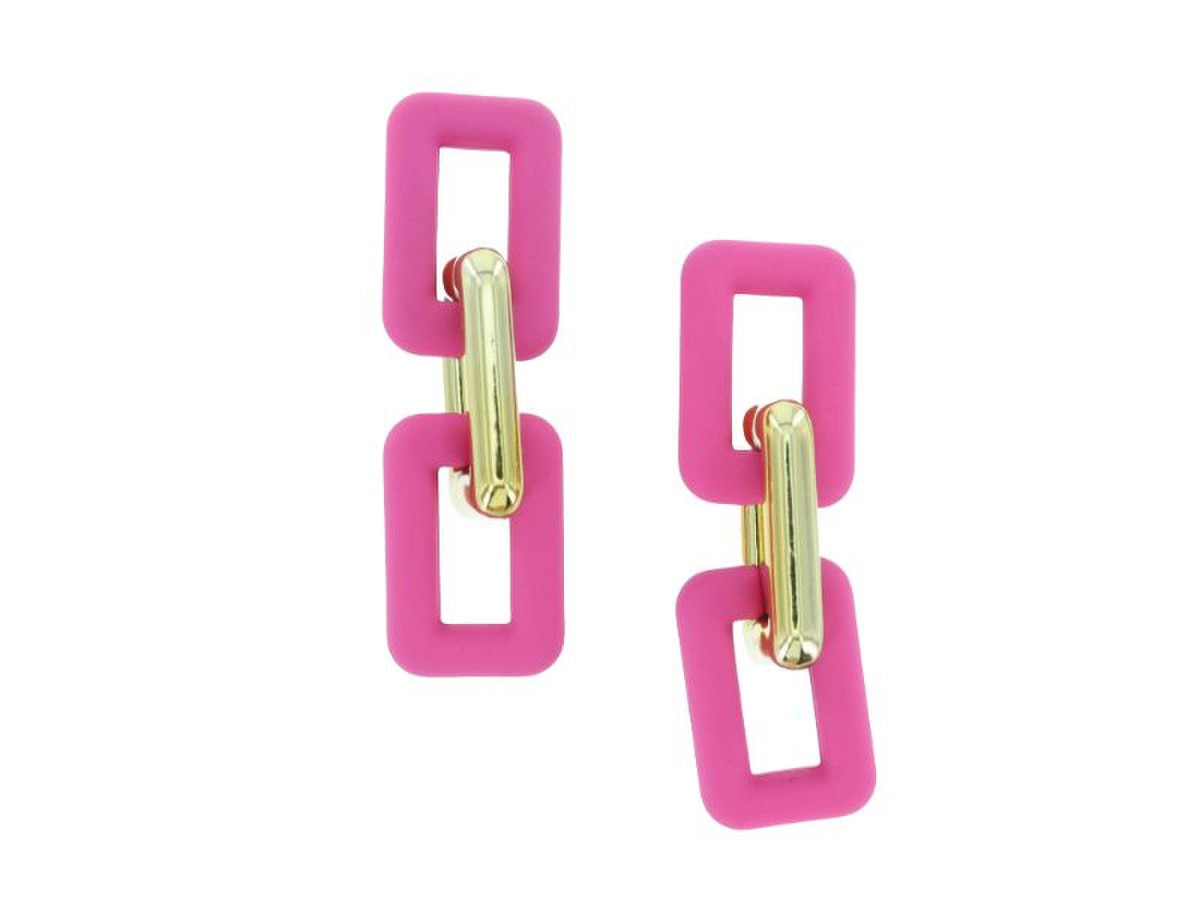 JM Hot Pink Link Earrings
