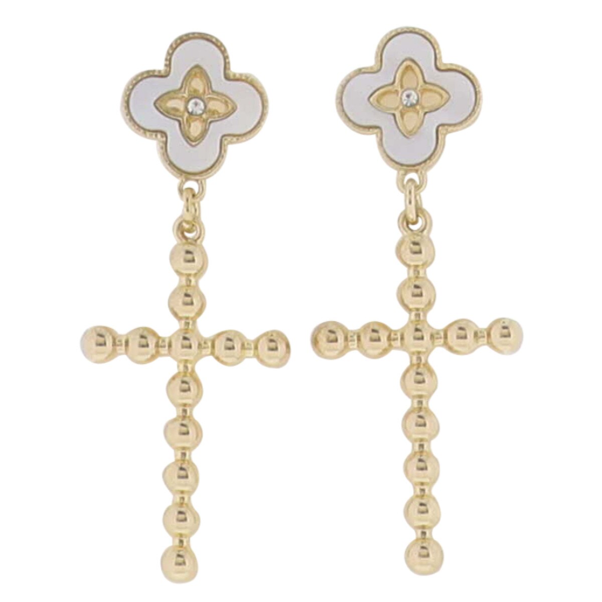 JM Quatrefoil Cross Earrings