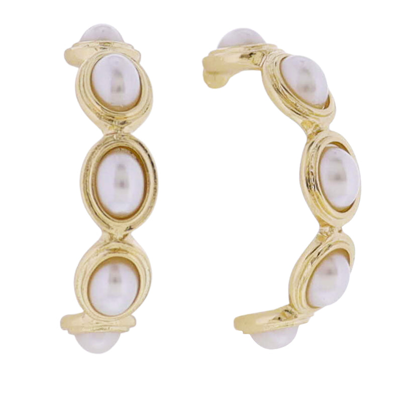 Jane Marie Pearl Hoop Earrings
