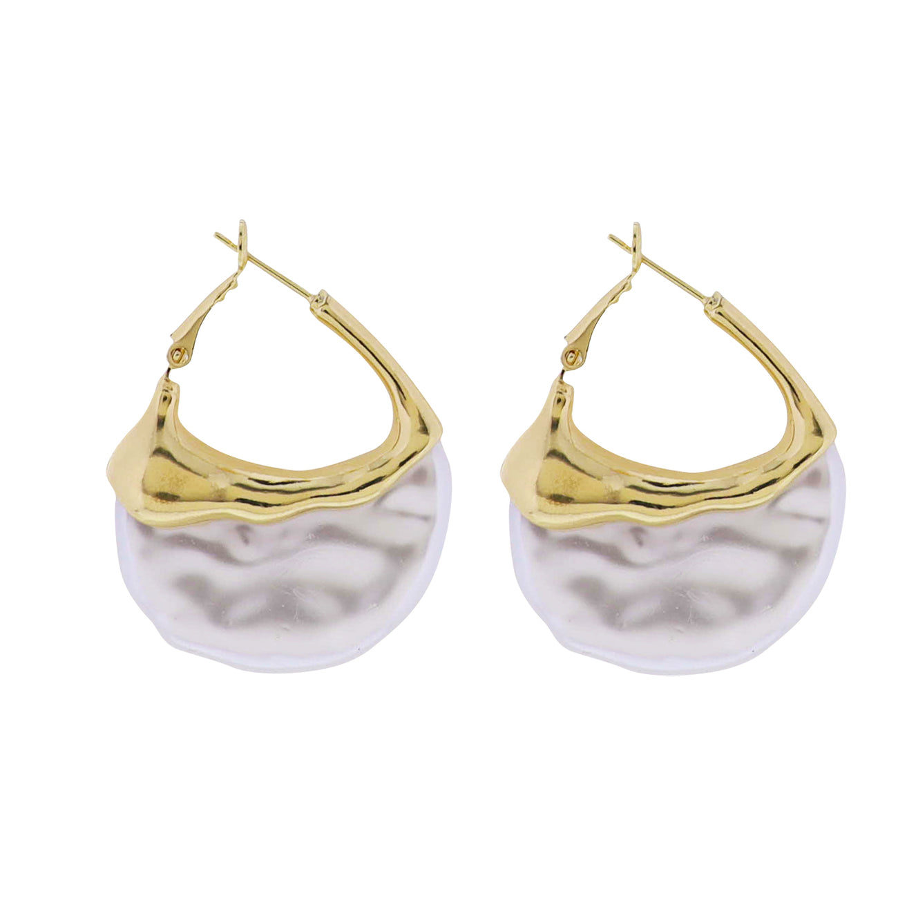Jane Marie Half Circle Pearl Earrings