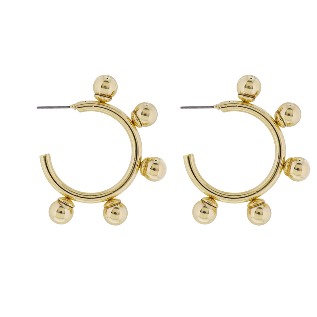 Jane Marie Gold Ball Hoop Earrings