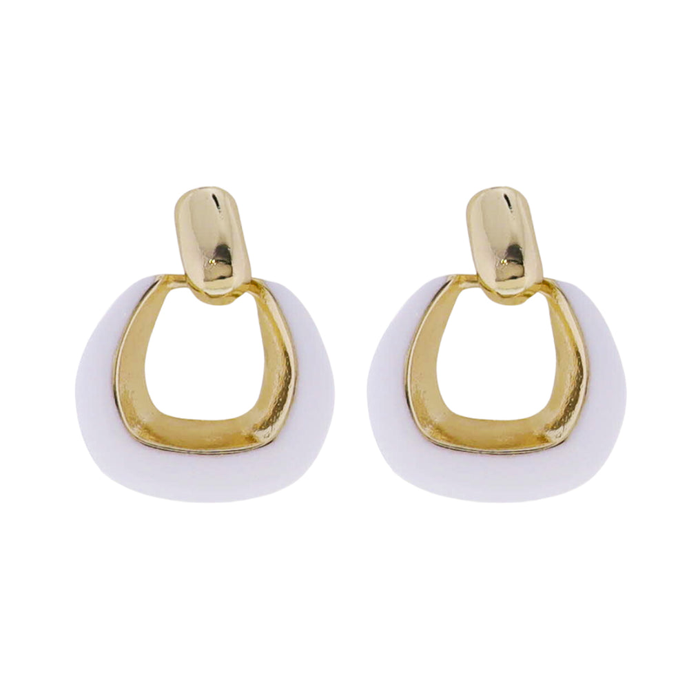 Jane Marie White Rectangle Earrings