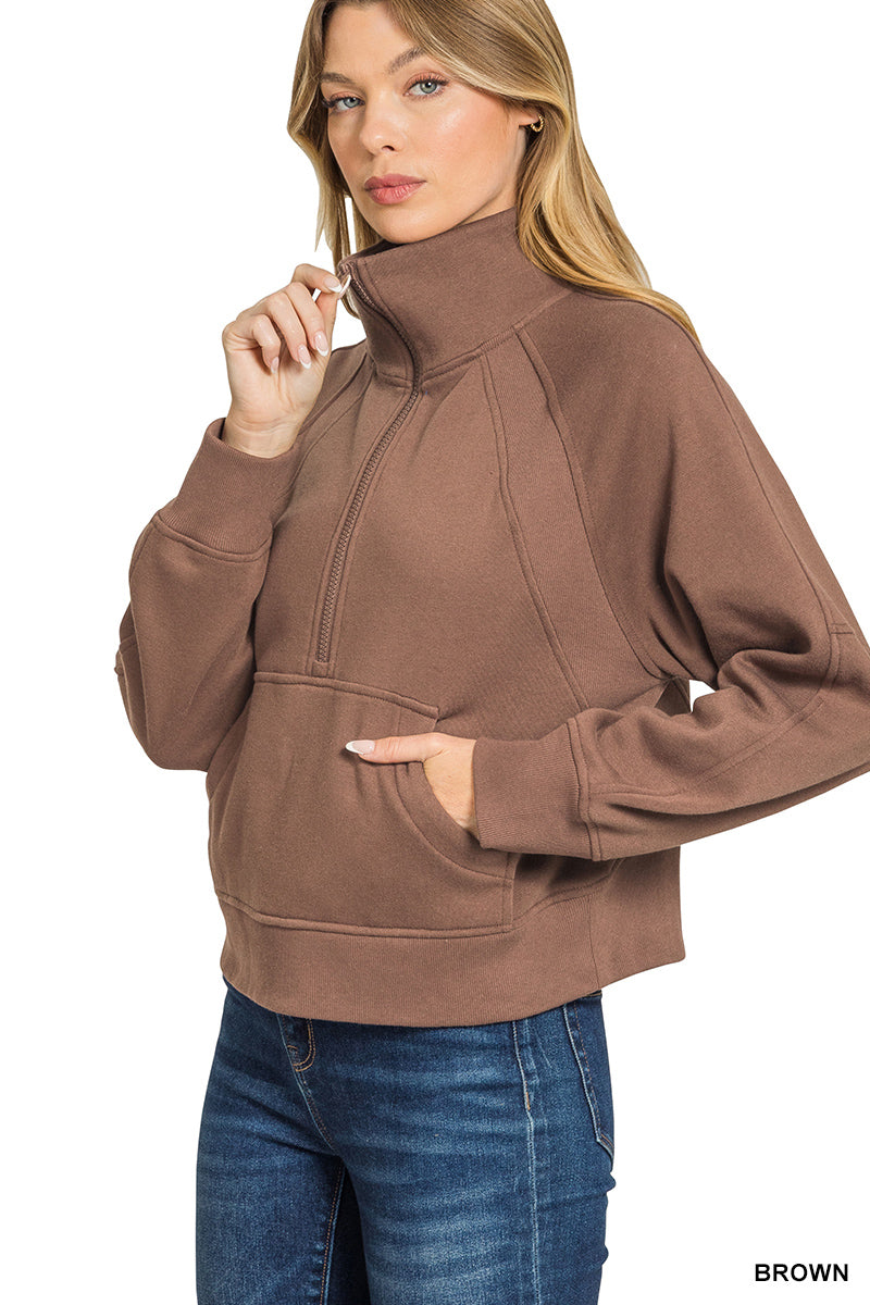 Half Zip Kangaroo Sweatshirt