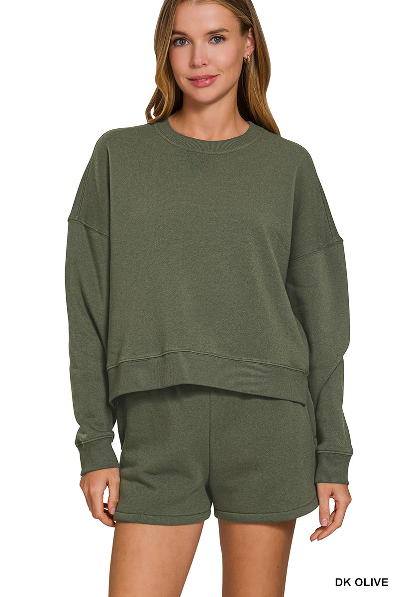 Fleece LS Sweatshirt & Shorts Set