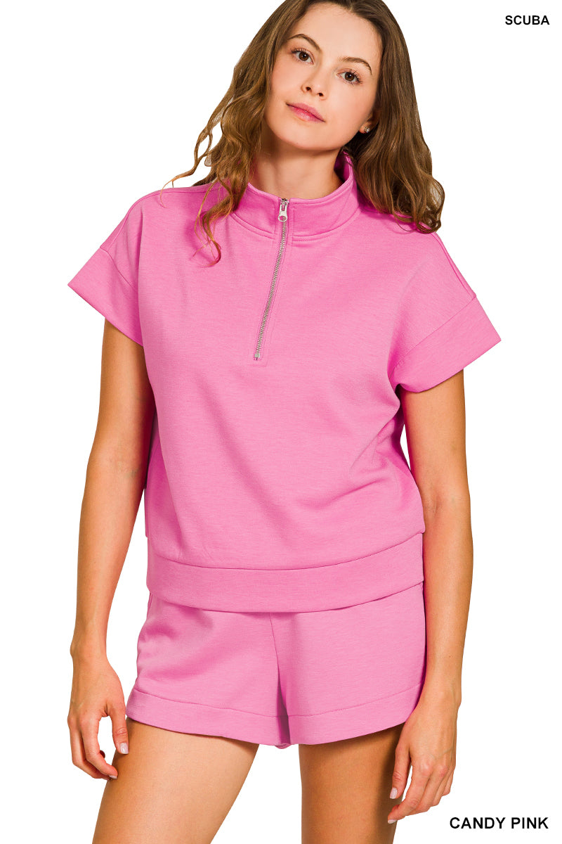 Scuba Half Zip Shorts Set