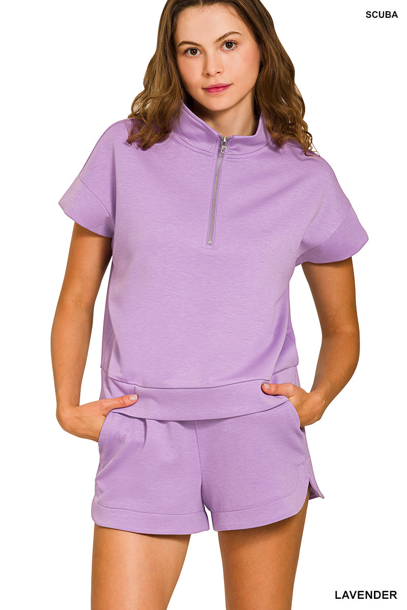Scuba Half Zip Shorts Set