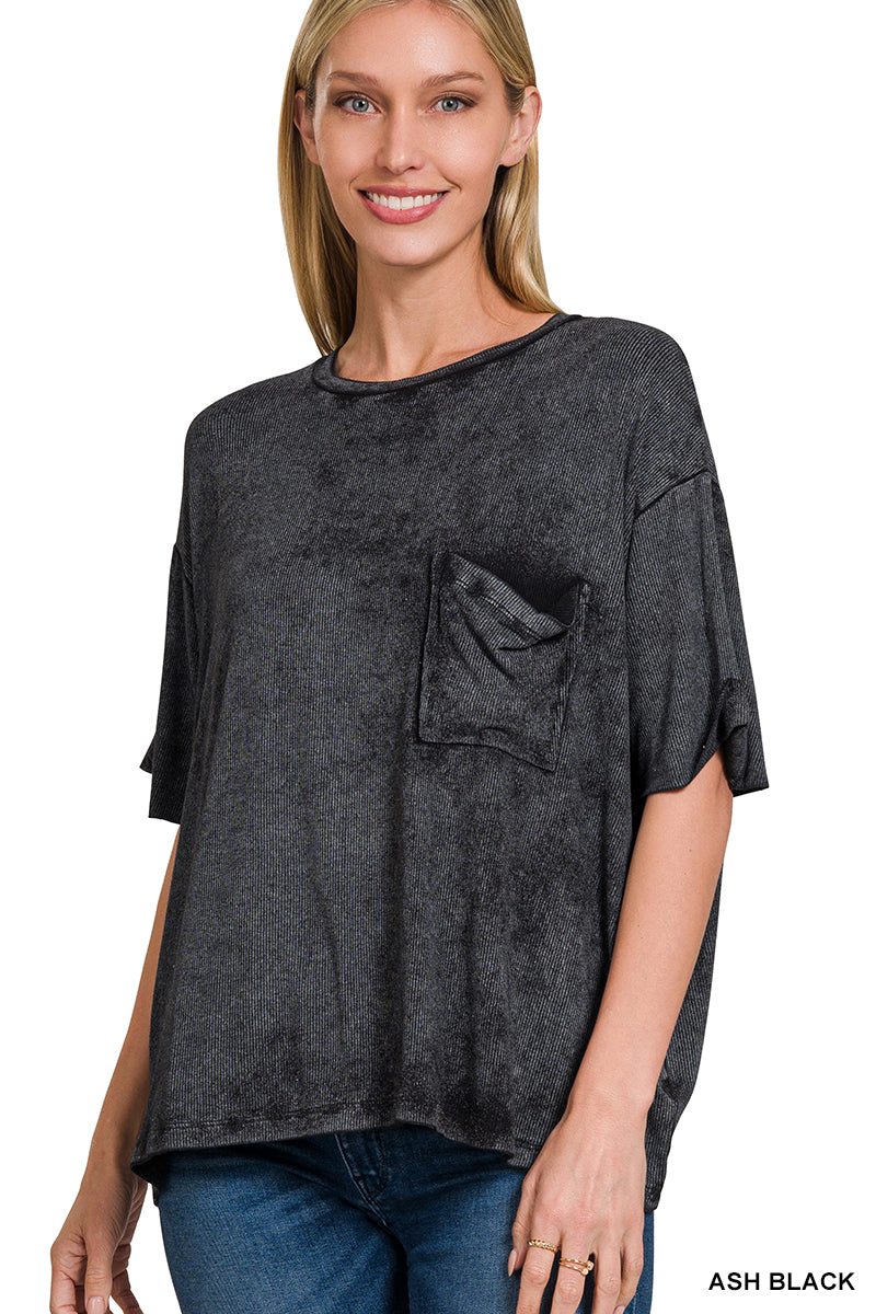 Washed Ribbed Top