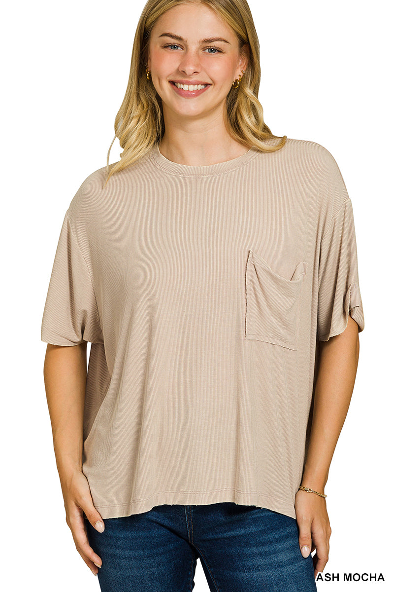 Washed Ribbed Top