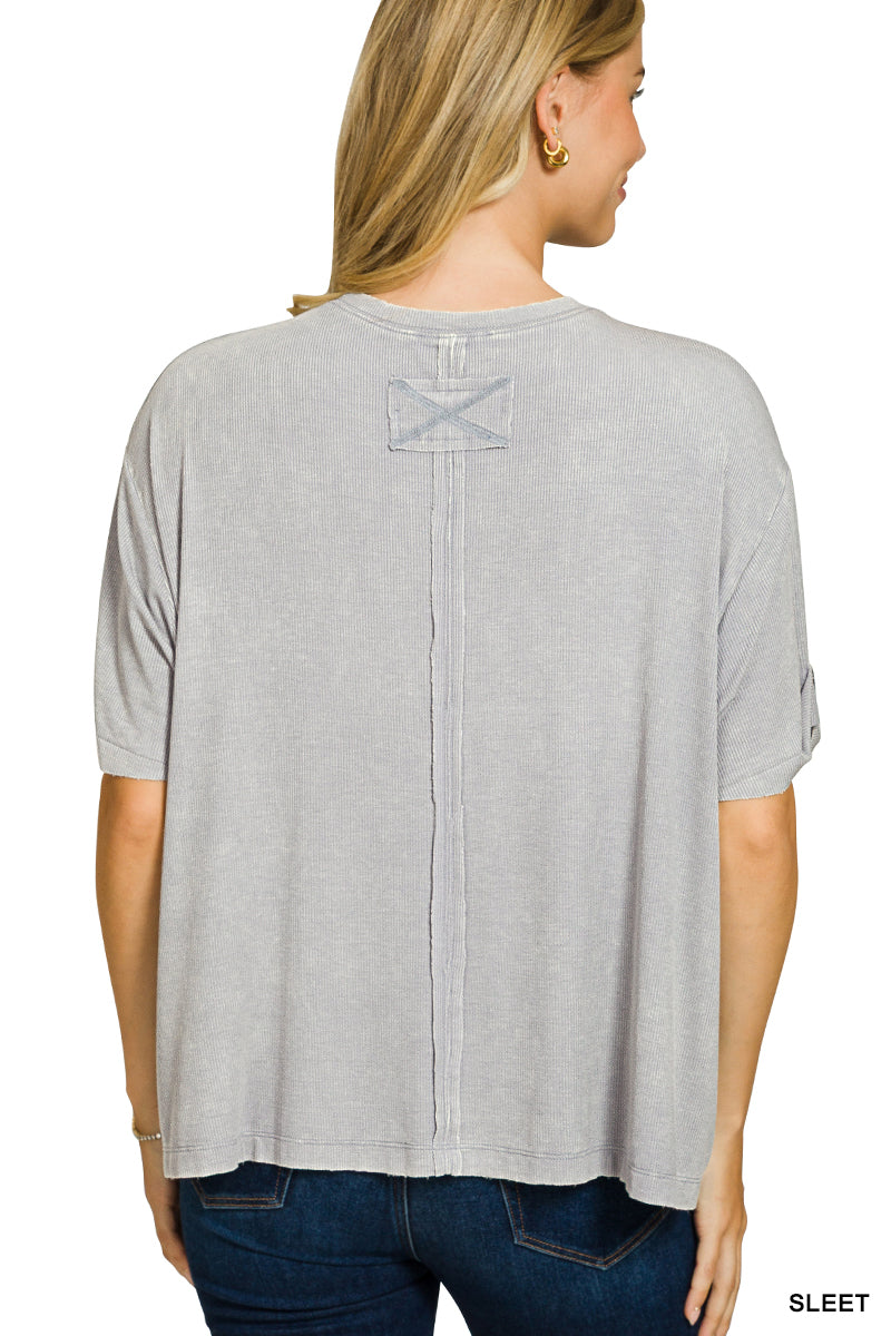Washed Ribbed Top
