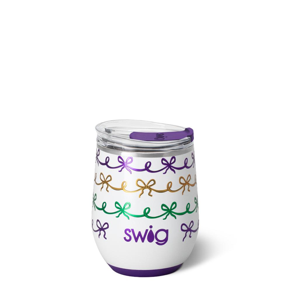 Mardi Gras Bows Wine Cup 12oz