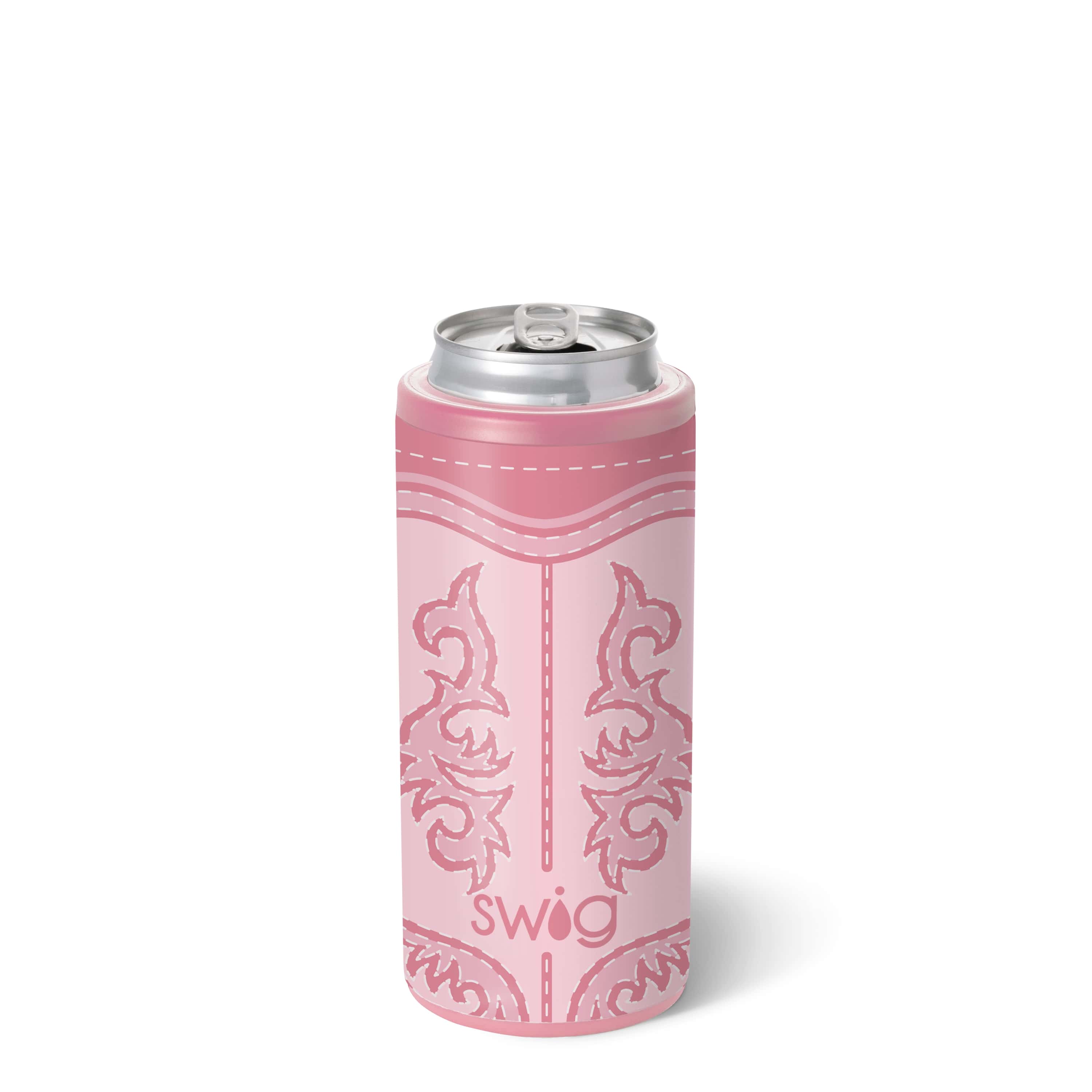 Boot Scootin' Pink Skinny Can Cooler 12oz