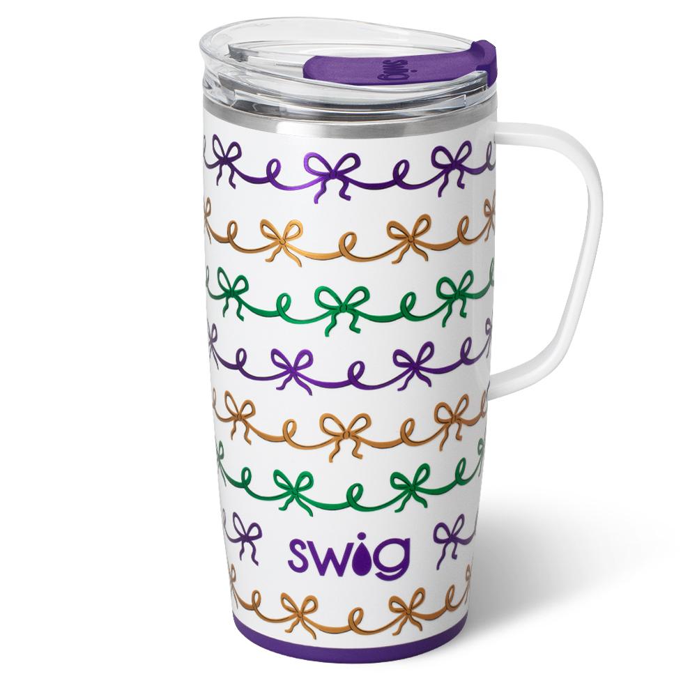 Mardi Gras Bows Travel Mug 22oz