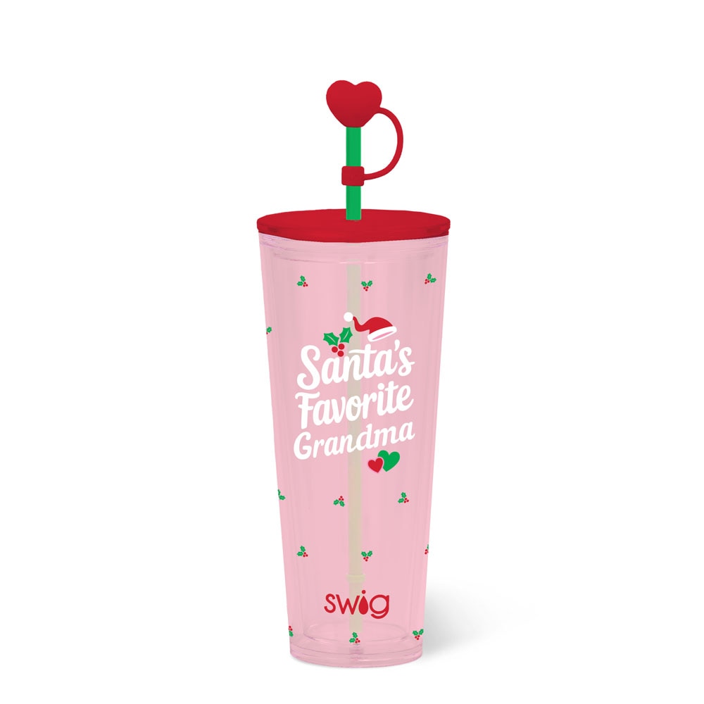 Santa's Favorite Grandma Plastic Tumbler 24oz