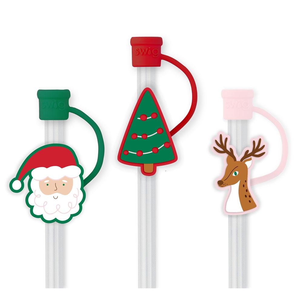 Christmas Cameos Straw Topper Set