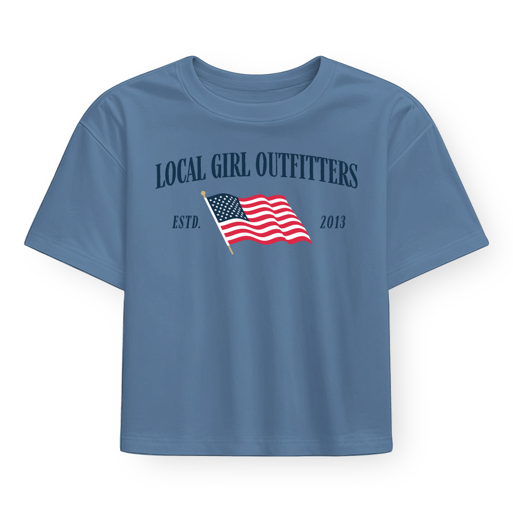 LG| Stars & Stripes Cropped Tee