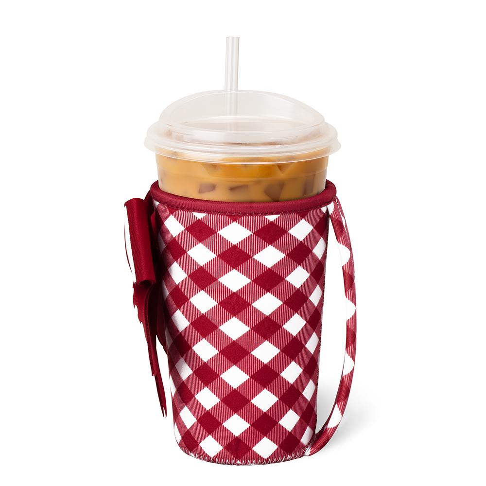 Gingham Crimson Iced Cup Coolie