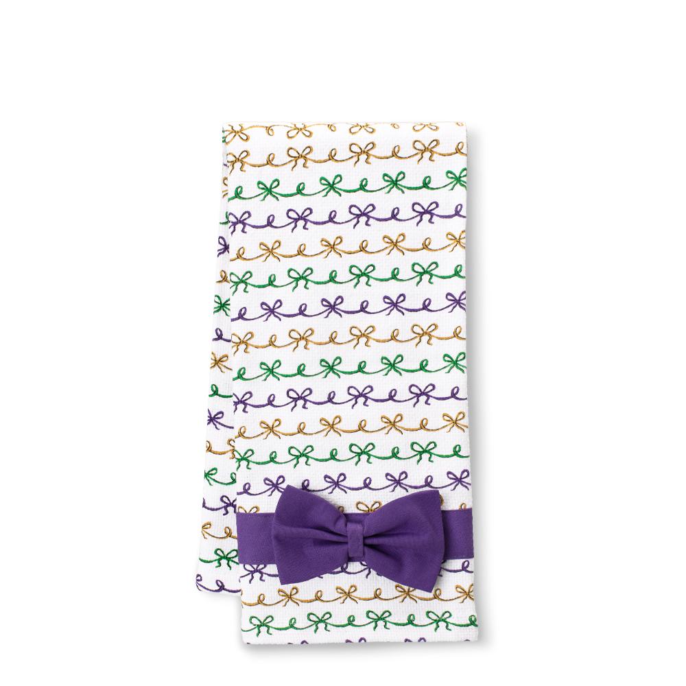 Mardi Gras Bows Tea Towel