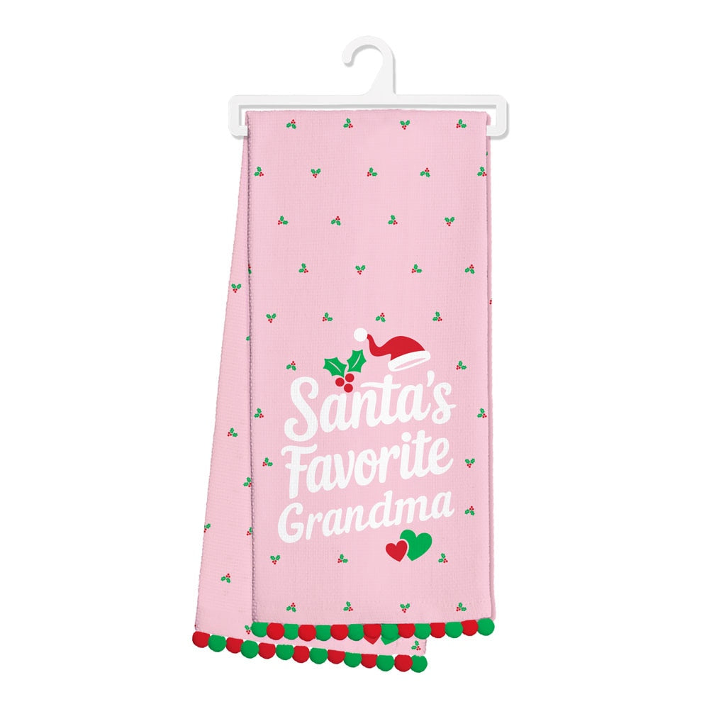 Santa's Favorite Grandma Tea Towel