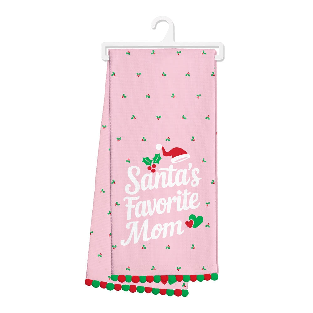 Santa's Favorite Mom Tea Towel
