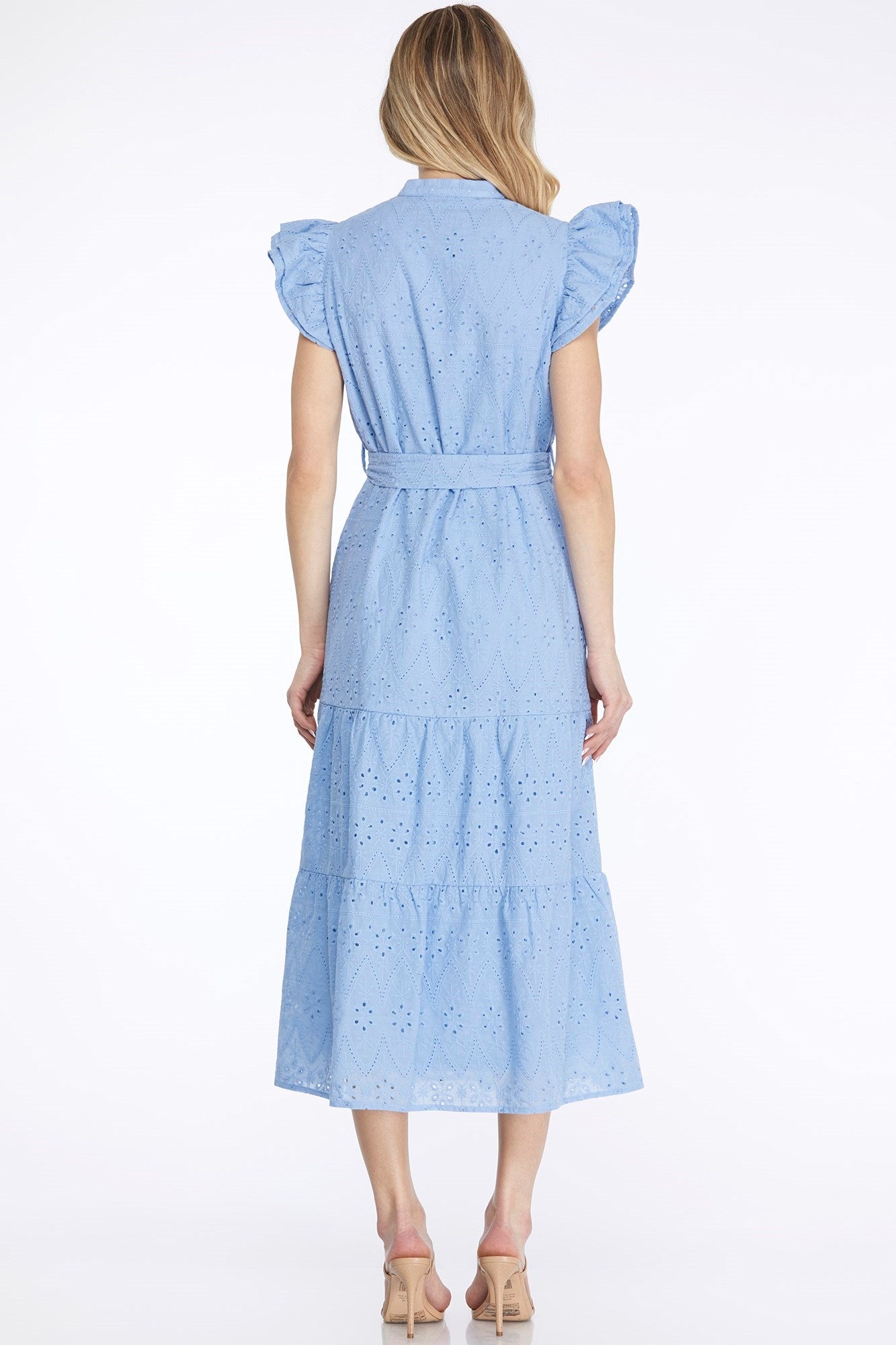 Blue Eyelet Tie Dress