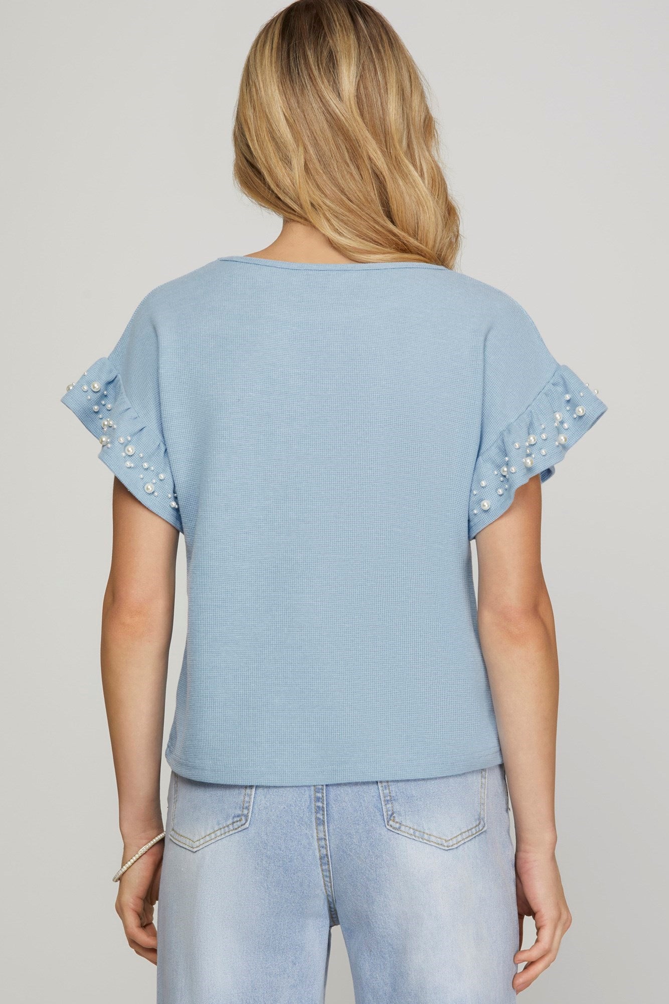 Lt Blue Pearl Top