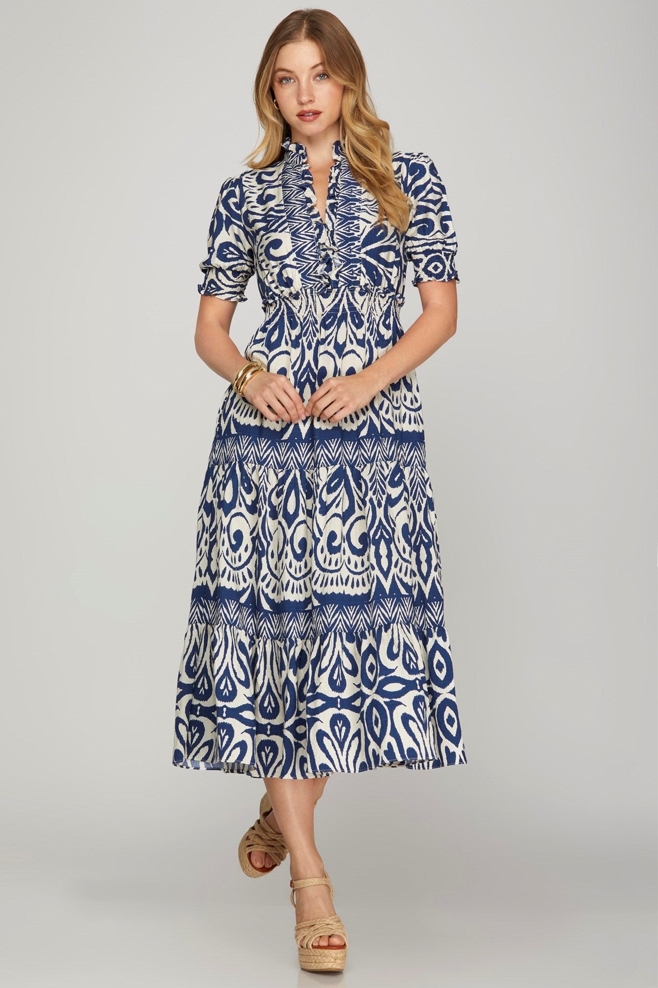 Navy Tiered Dress