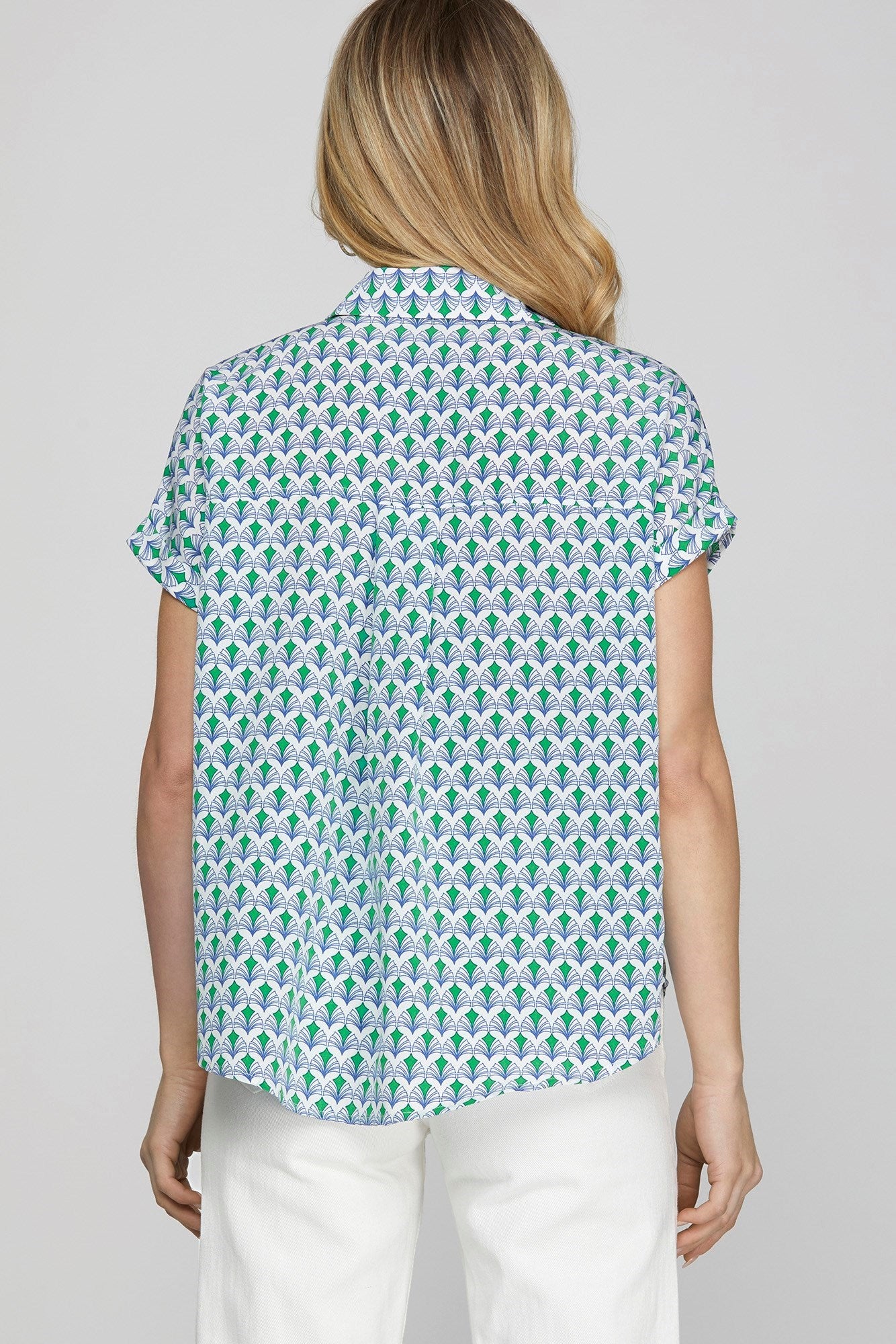 SALE Green Collared Top
