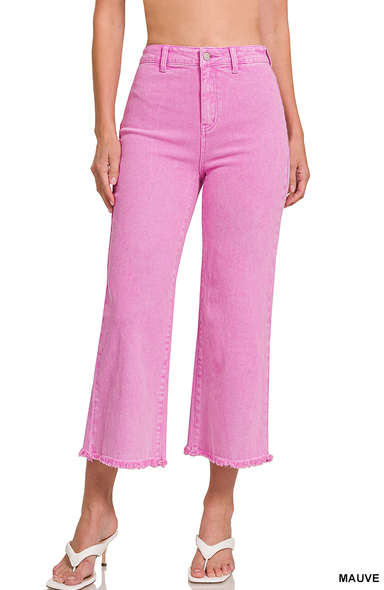 Acid Washed Frayed Pants
