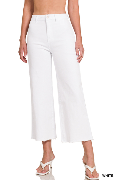 Acid Washed Frayed Pants