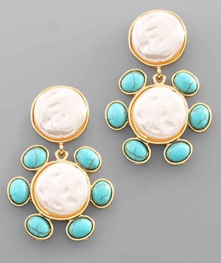 Pearl Turquoise Earrings