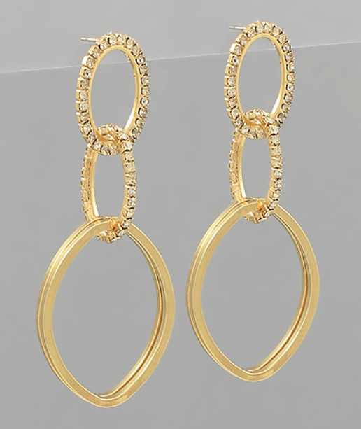 3 Hollow Oval Earrings