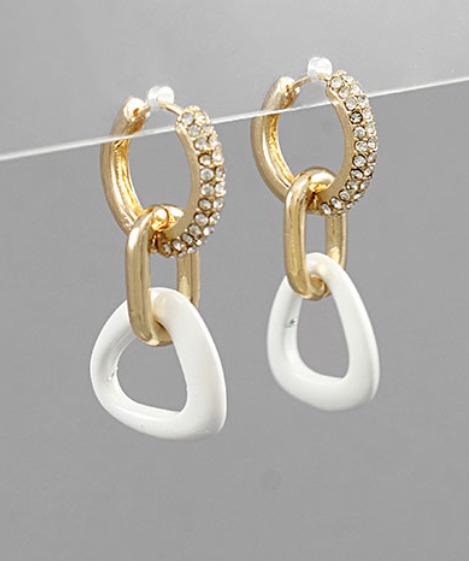 Triangle Dangle Huggie Hoops