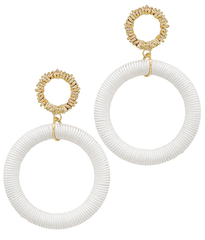 Texture Circle 2 Drop Earrings