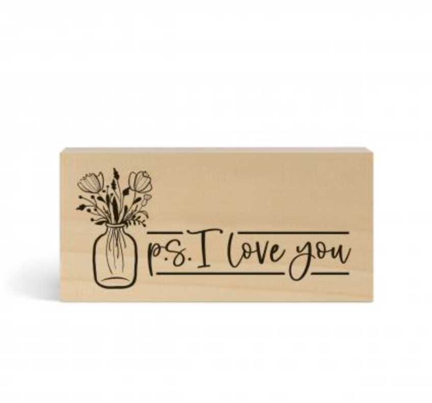 I Love You Wood Block