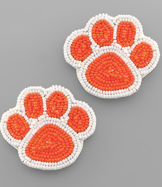 Beaded Paw Earrings