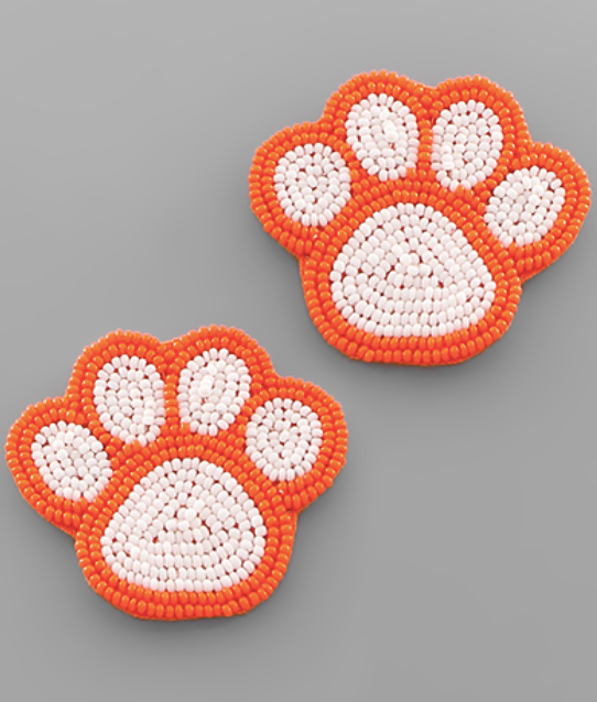 Beaded Paw Earrings