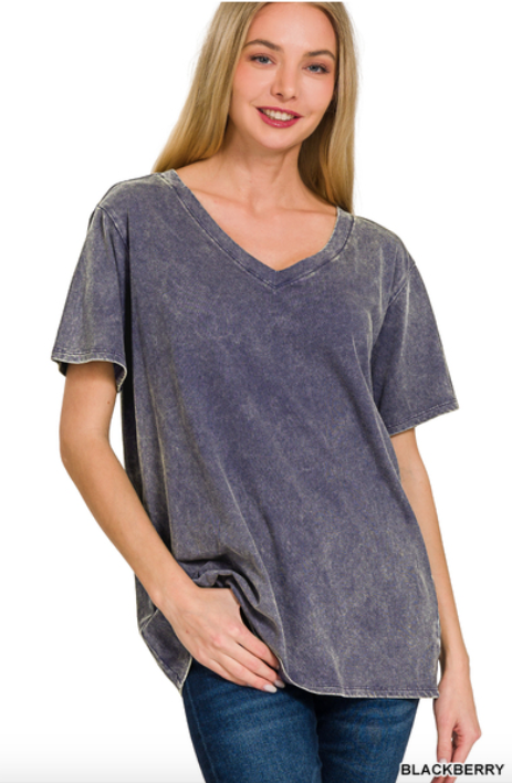 Washed Short Sleeve Top
