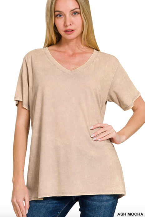Washed Short Sleeve Top