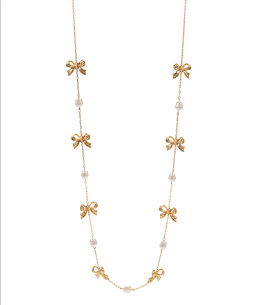 Bow & Pearl Necklace