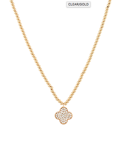 Pave Clover Pendant Necklace
