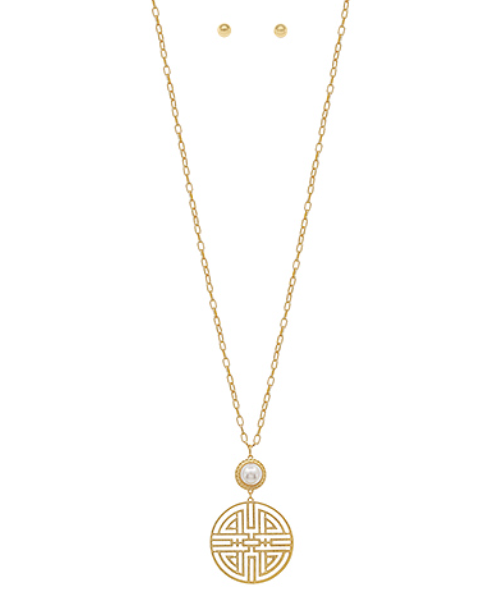 Pearl Filigree Long Necklace