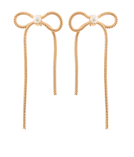Snake Pearl Bow Earrings