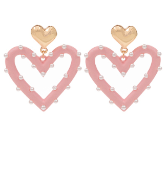 Pearl Heart 2 Drop Earrings