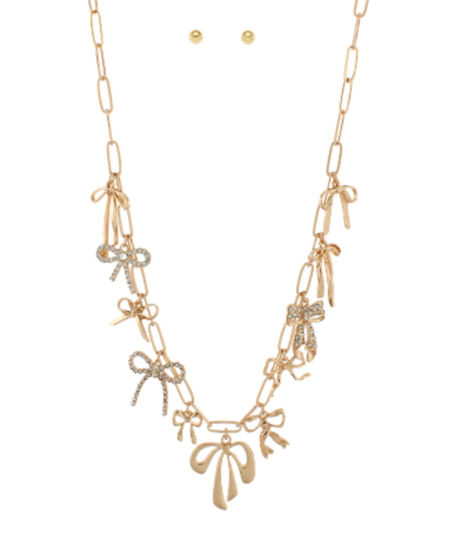 Bow Multi Charm Necklace