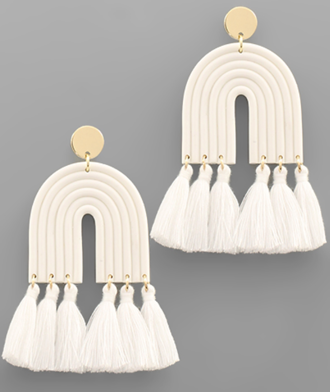 Clay Arch & Tassel Earrings