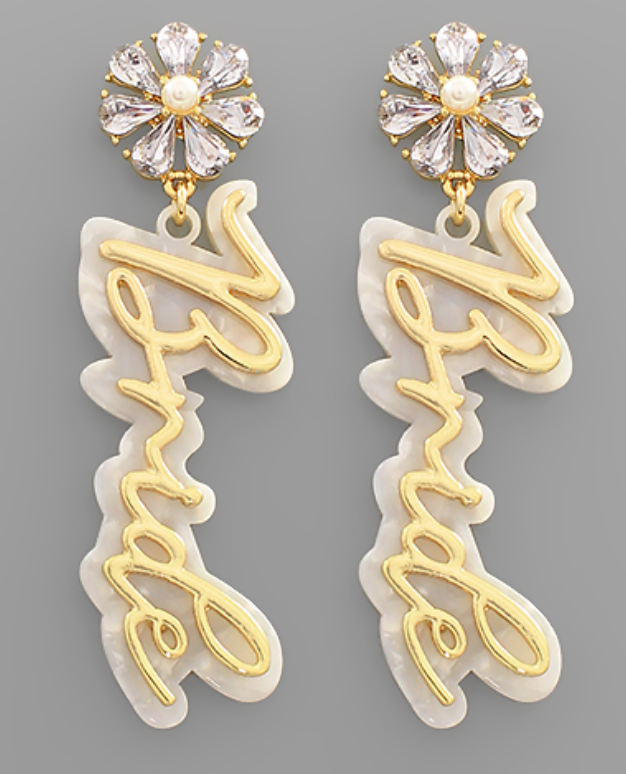 BRIDE Cursive Earrings