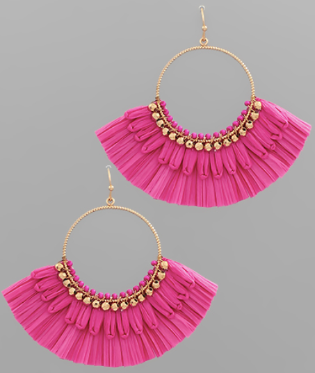 Raffia Circle Earrings