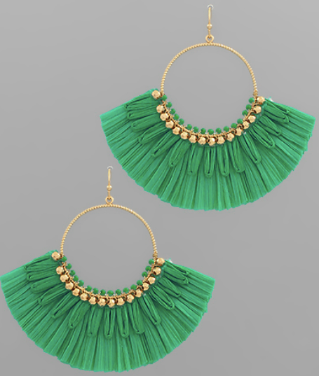 Raffia Circle Earrings